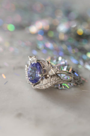Amazon.com: Antique Kite Shaped Tanzanite Engagement Ring Set Tanzanite  Wedding Ring Set promise ring (yellow-gold-plated-silver, 9.5) : Handmade  Products